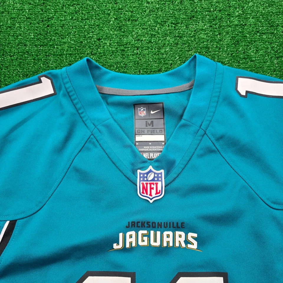 Camiseta deportiva de los Jacksonville Jaguars para hombre verde azulado medio Nike On Field #11 Blaine Gabbert Foto 2 de 4
