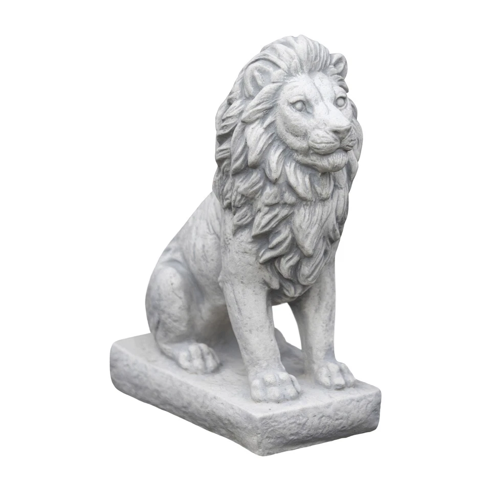 Sitzender Löwe Steinfigur H. 34 cm, 25 x 14 cm, 10 kg, Frostsicher (gerade) - Bild 3 von 4