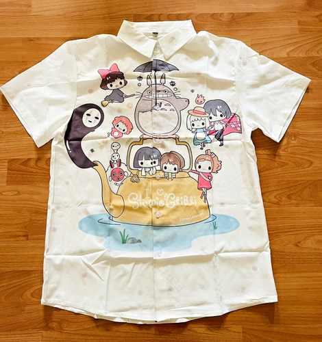 Studio Ghibli Totoro Kiki Over Shirt Japanese Manga Anime Kawaii Size S BNWOT