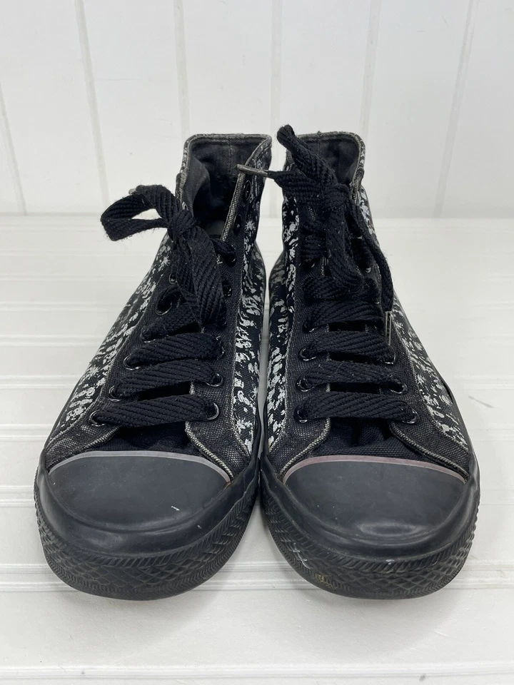 Sapato Slipknot x Draven Masks preto lona cano alto casual skatista masculino tamanho 7 usado - Imagem 3 de 4