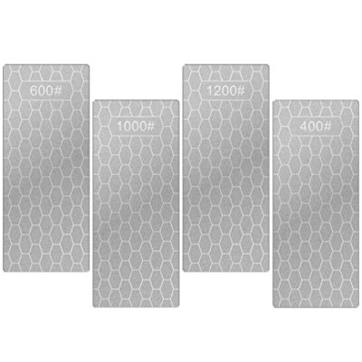 4 Piece Diamond Sharpening Stone Set, Honeycomb Surface Whetstone  Non-Slip