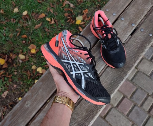ASICS Women\u0026#039;s Gel Cumulus 18 GTX T6D8N Black/Hot Orange Running  Sneakers US 10 | eBay