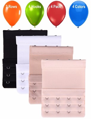 Lot of 4 Bra Extender 4 Hooks with Elastic Set of 4 Extenders 4 Hook Extensions | eBay
