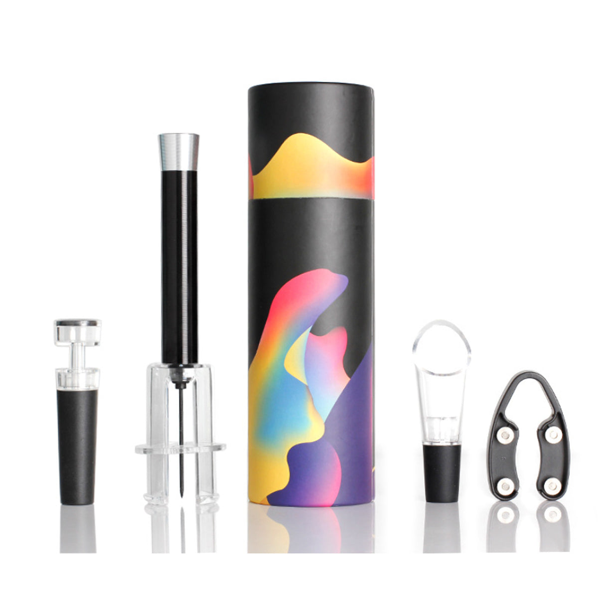 Pour and Preserve 4-Piece Wine Accessory Set - Foil Cutter, Corkscrew & Aerator