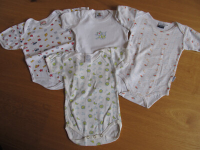 4 KA-Bodies Kurzarm Gr. 74/80 Coconette Basic Concept u.a. Weiß mit Print