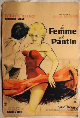 LA FEMME ET LE PANTIN 1959 Vintage French Original Movie Poster 40x60cm