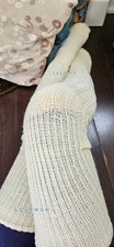 Long Thick Cable Knit Over The Knee Sock Boot OTK Vintage School Girl Black Bed
