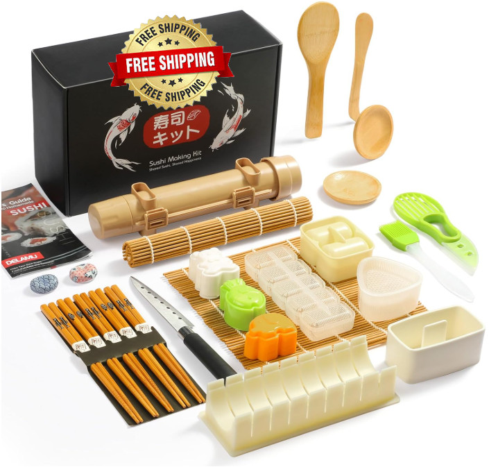 Juego De 27 Piezas Para Hacer Sushi, Kit Multifuncional Con Moldes Para Arroz NUEVO EE. UU.