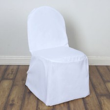 6 White Polyester BANQUET CHAIR COVERS Wedding Ceremony Party Decorations