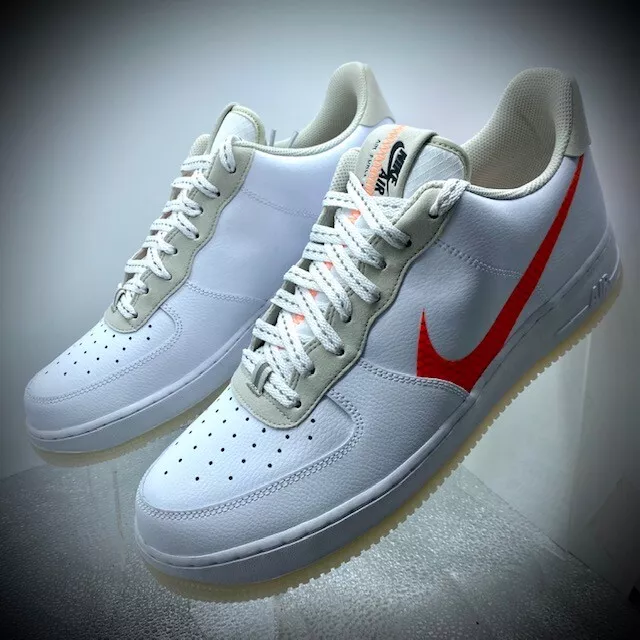 Nike White Air Force 1 '07 Lv8 Sneakers With Reflective Swoosh And Grey  Details. for Men