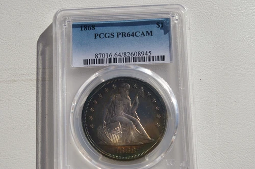 1868-PCGS PR64CAM $1 Seated Liberty Dollar .