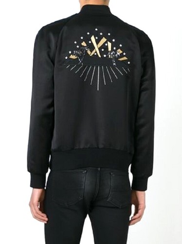 NEW $1490 MARC JACOBS ITALY BLACK SATIN 9 PATCH BOMBER JACKET sz S (US:38/EU:48) - Picture 10 of 10