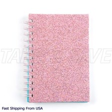 Pink Glitter Spiral Bound Notebook, 5x7, 80 Sheet Ruled Pages Journal Notepad