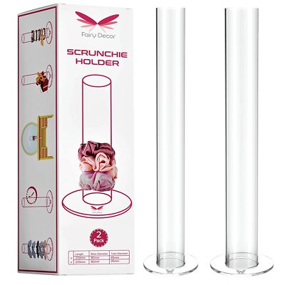 2 Acryl-Scrunchie-Halter – Haargummi-Organizer Für Teenager-Mädchen, Transparent