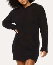Acogedora túnica tejida con capucha Felina Denali ~ negra ~ mediana ~ nueva con etiquetas ~ ropa de salón
