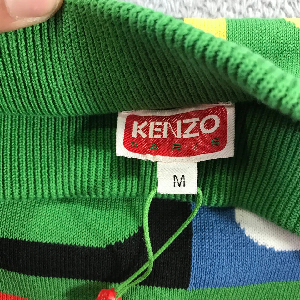 Falda Kenzo Mujer Mediana Tejida Mini Falda Etiqueta Verde Estampado Algodón Foto 4 de 4