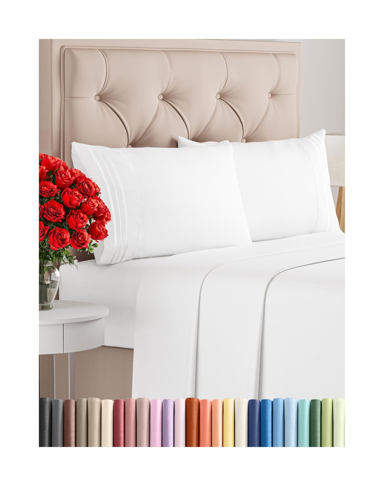 Queen Size 4 Piece Sheet Set - Comfy Breathable & Cooling Sheets - Hotel Luxu...