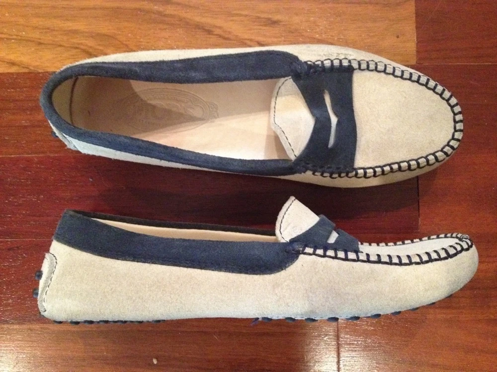 TOD’S Mocassini mocassini TOD'S donna blu e marrone pelle scamosciata misura 6 5M