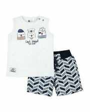 PL Kids Graphic Top and Shorts Set 3M 6M 9M 12M 18M Navy Combo NWT Retail 34
