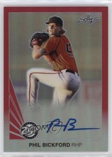 2015 Leaf 25th Baseball Metal Auto Red /5 Phil Bickford #BA-PB1 Auto 0b0