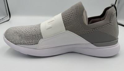 APL Techloom Bliss Cement/White/Melange Knit Men's Slip On Athletic Sneaker