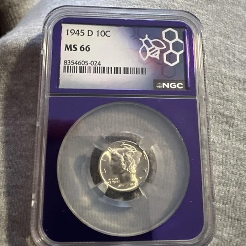 1945D 10c NGC MS66  Mercury Dime ( Trader Bea Purple Core)