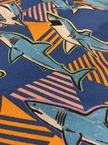No Boundaries Mens Blue Beach Shark Attack Graphic Sleep Joggers Pockets sz L - Picture 6 of 9