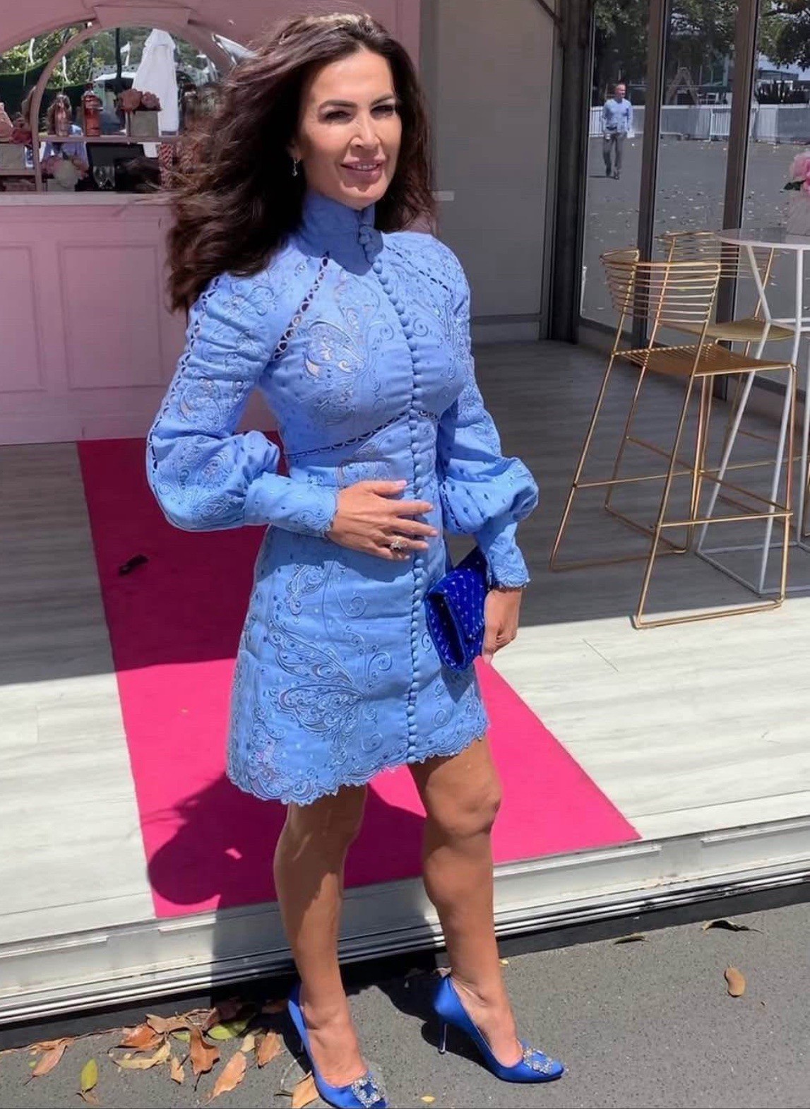 Zimmermann Super Eight Embroidered Mini Dress Size 1 / AU 10 / US 6 Cornflower