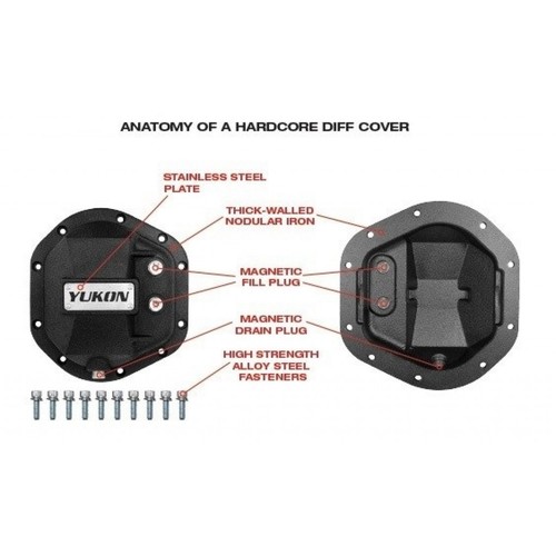 Yukon-Gear For Dodge Ram 2500 Van 1999 2000 2001 2002 2003 Hardcore Diff Cover - Picture 6 of 7