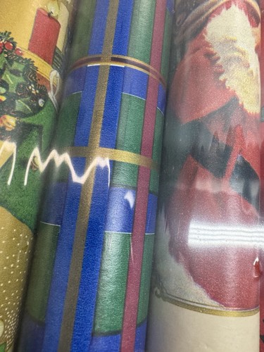 KMART CLEO PAPIER D'EMBALLAGE CADEAU DE VACANCES 5 ROULEAUX 180 PIEDS CARRÉS NOS Noël Vintage - Photo 7/10
