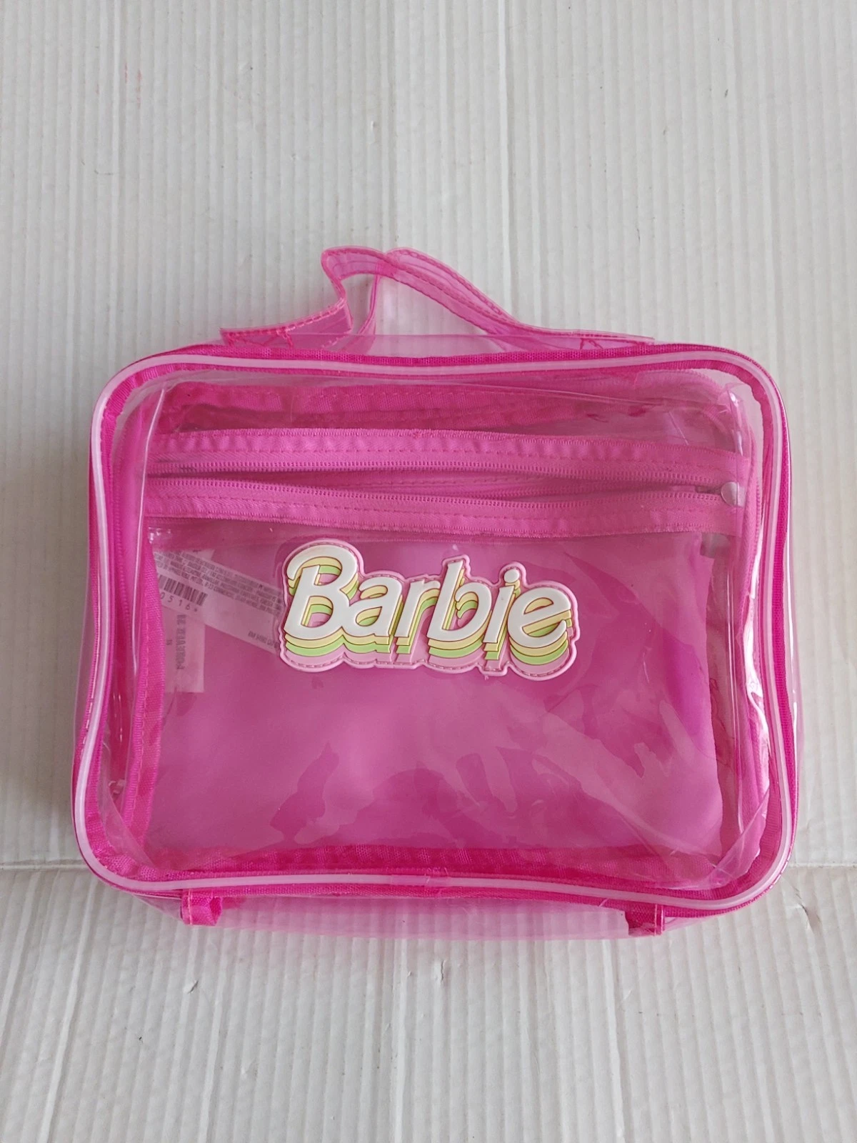 Barbie & Forever 21 Mattel Clear Pink Makeup Jewelry Organizer Collectible Bag