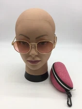 Van Regel Unisex Gold Full Rim Frame Trendy Sunglasses 57-19-140 Pink Lens