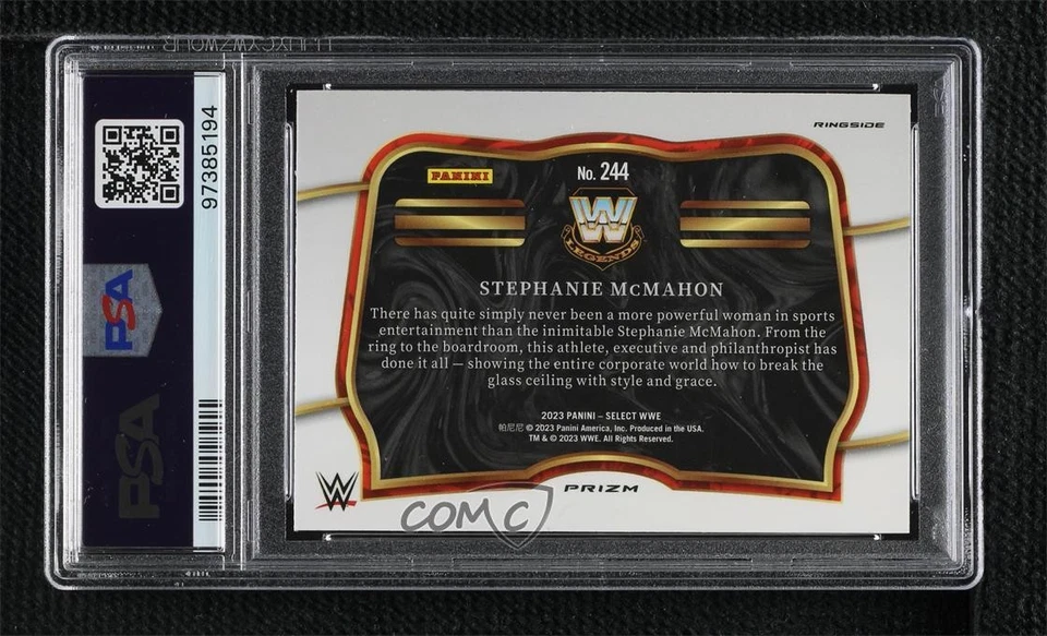 2023 Panini Select WWE Ringside Red & Blue Stephanie McMahon #244 PSA 9 MINT - Image 2 of 2