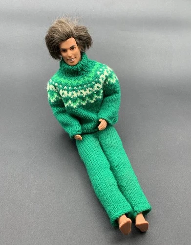 Vintage Ken Doll (1968 Body) With 90s Head - Hand Made Knit Winter Outfit