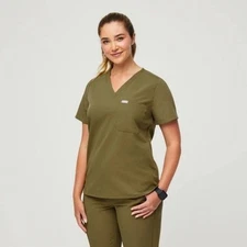 NWT Figs Martini Olive CATARINA WomensScrub Top NEW XS Rare Color