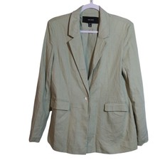Vero Moda Light Mint Linen Blend Single Butto...