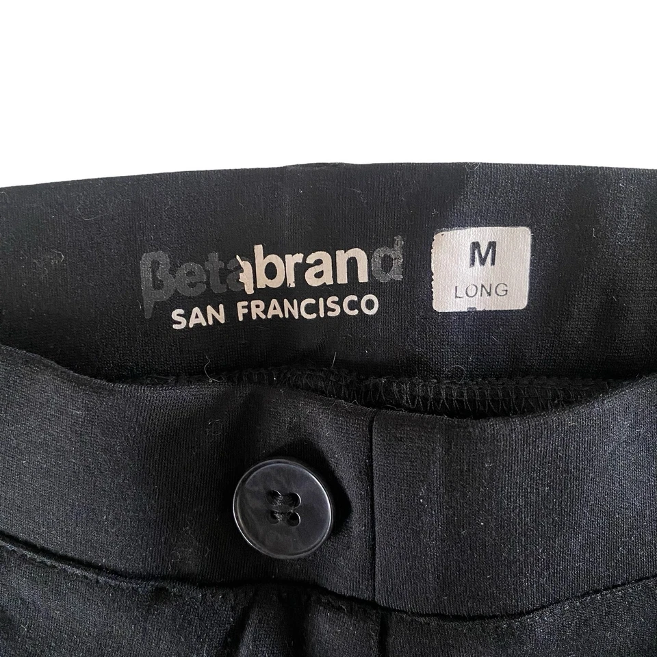 Betabrand Women’s Classic Dress Yoga Pant Straight Black Stretch - Medium Tall - Image 4 of 4