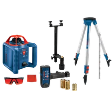 BOSCH 800FT ROTARY LASER LEVEL COMPLETE KIT SELF LEVELING - BLUE/RED