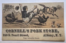 Victorian trade card Cornell’s Pork Store Albany, NY