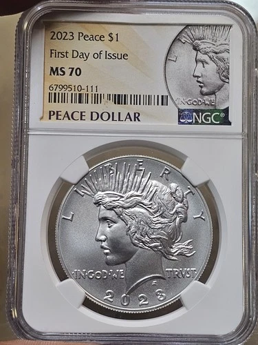 2023 Peace Commemorative Silver Dollar NGC MS70 First Day Of Issue