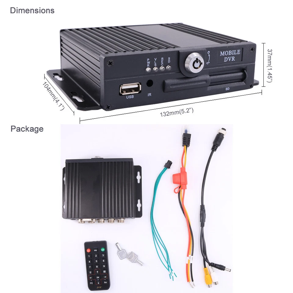 4CH 1080P AHD 512GB Truck DVR MDVR Video Recorder CCTV Real-time Monitor System - Image 2 of 4