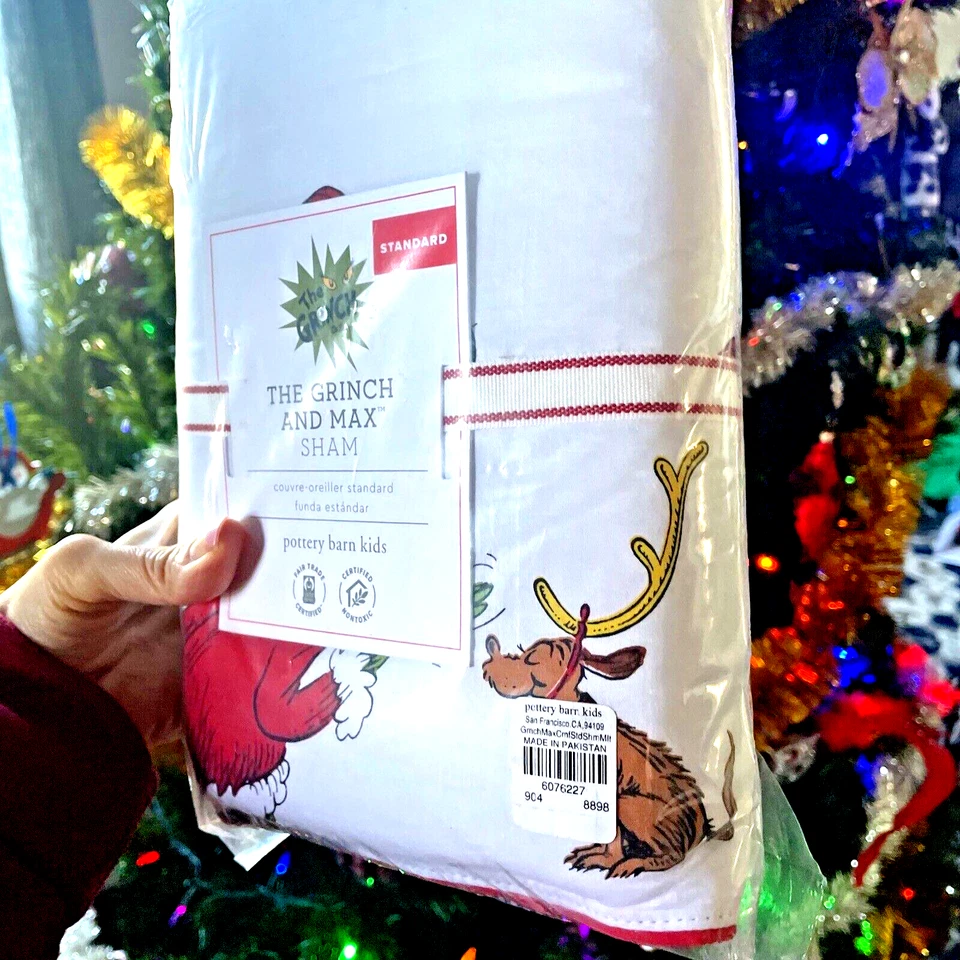 Disney Pottery Barn Grinch Almohada de Navidad Sham Dr Seuss Fiesta de Regalo de Vacaciones, Foto 2 de 4