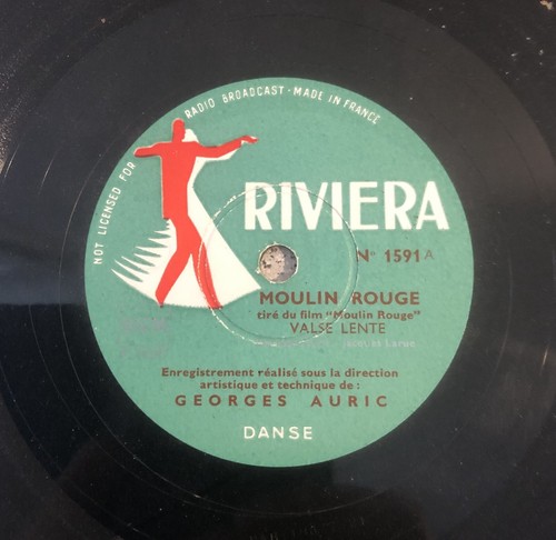 Schallplatte alte Schallplatte 78t/rpm 30cm Riviera - Georges Auric - Bild 3 von 3