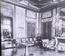 Music  Room, Fontainebleau Chateau, France, Magic Lantern Glass Slide