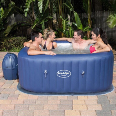 Hawaii Bestway Square Lay-Z-Spa Inflatable Hot Tub Airjet Spa 4-6