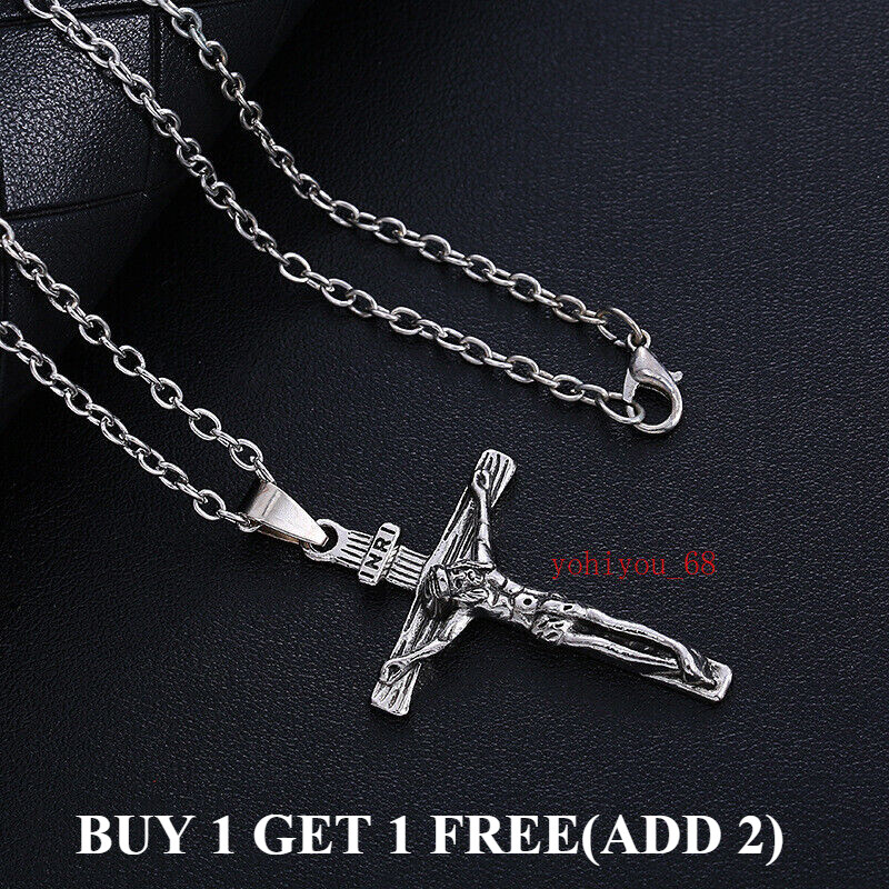 Hip Hop Vintage Cross Necklace Unisex Simple Stylish Design  
