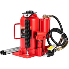 20 Ton Pneumatic Air Hydraulic Bottle Jack w/ Manual Hand Pump Automotive Repair