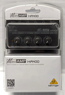 Behringer MicroAmp HA400  4-Channel Stereo Headphone Amplifier New
