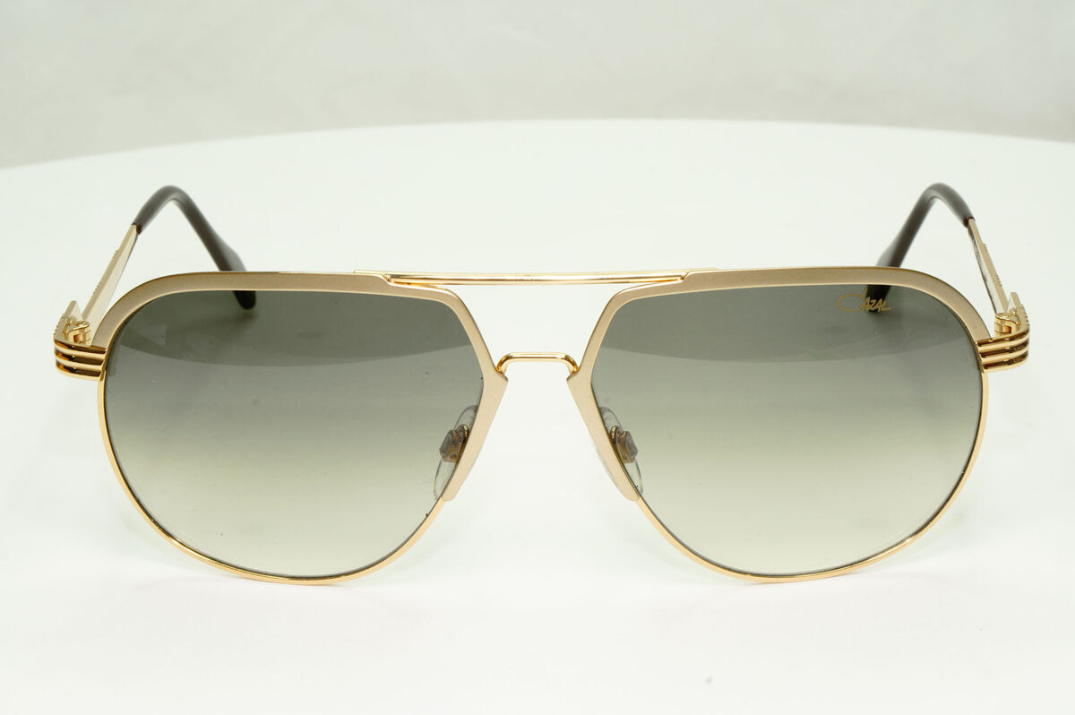 Cazal 24K Gold Plated Sunglasses Grey Gradient Smoke Mens Pilot MOD 9083  COL 002