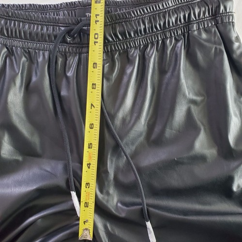 Theory Women's Black Slit Pull-On Pants Paper Faux Leather Size 6 (CJ-1) - Picture 11 of 14